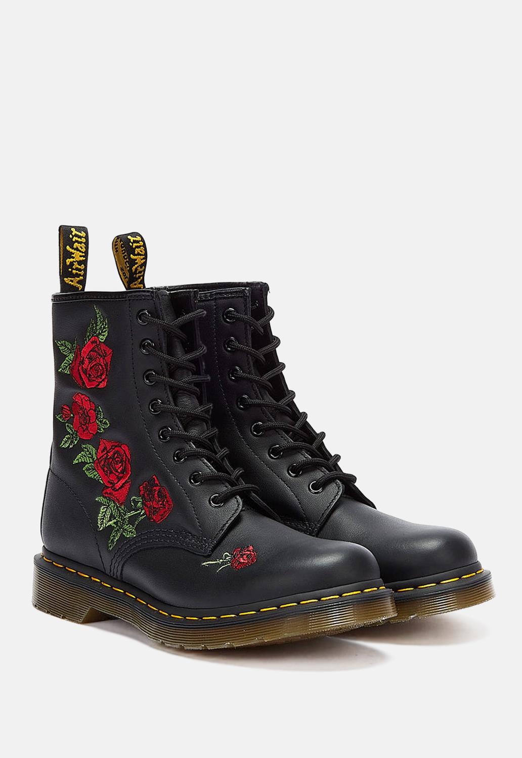 1460 Vonda Floral Rose Leather Lace Up Boots