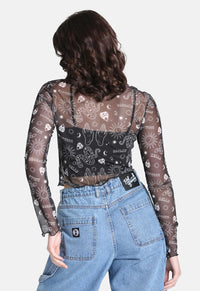 Hello Goodbye Mesh Top