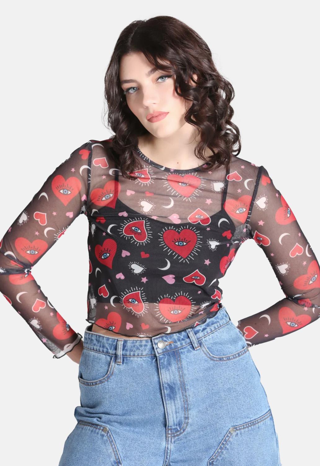 Kate Heart Mesh Top