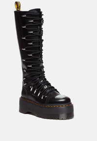 1B60 Max Lace Up Knee High Platform Boots