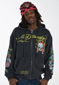 Burning Skull Zip Hoodie