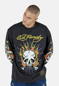 Skull Flame Long Sleeved Top