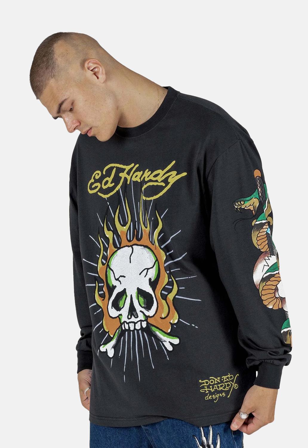 Skull Flame Long Sleeved Top