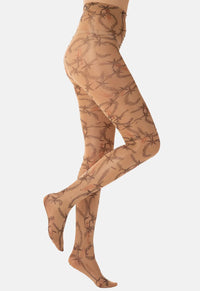 Barbed Wire Printed Tights