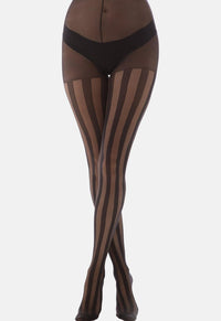 Solid Sheer Stripe Tights