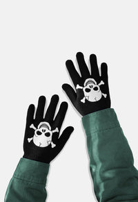 Skull Print Gloves