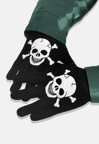 Skull Print Gloves