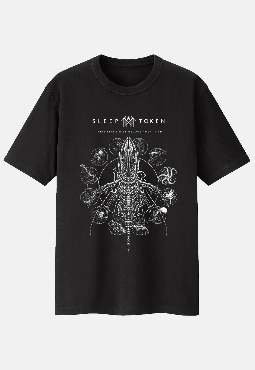 Maglietta Ufficiale Sleep Token – Design Tomb Whale – Colore Nero – Taglia XXL – Cotone Morbido Unisex
