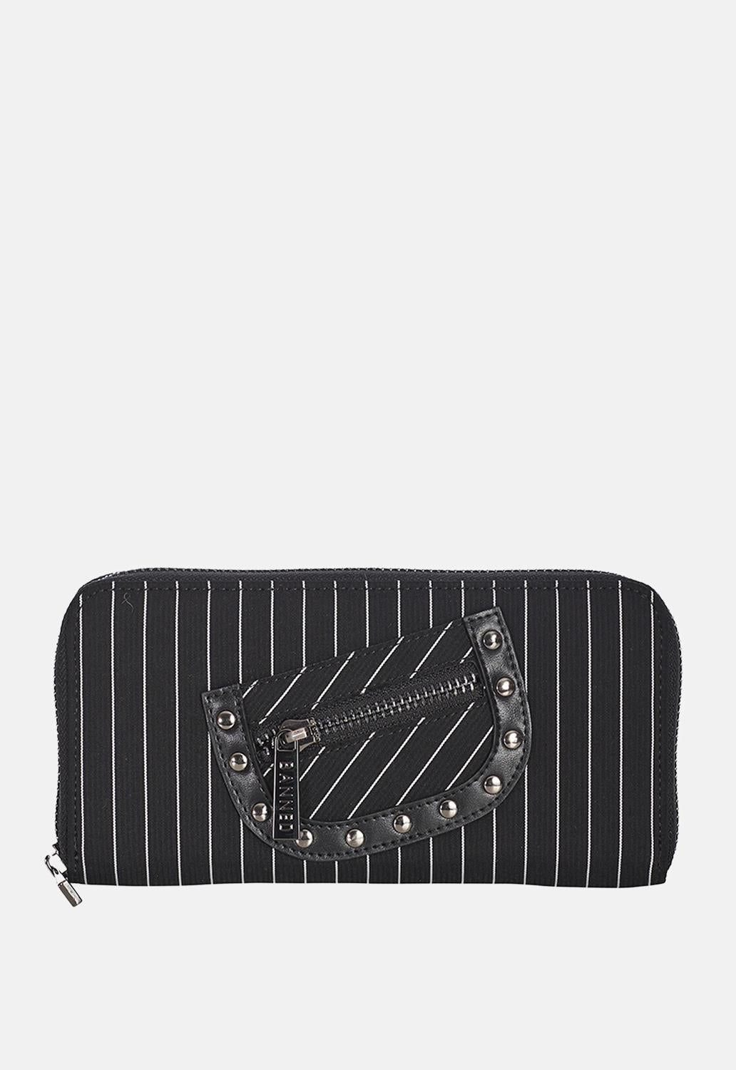 Black Core Pinstripe Wallet