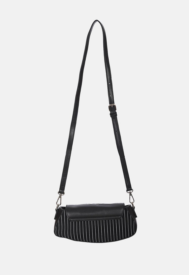 Black Core Pinstripe Shoulder Bag