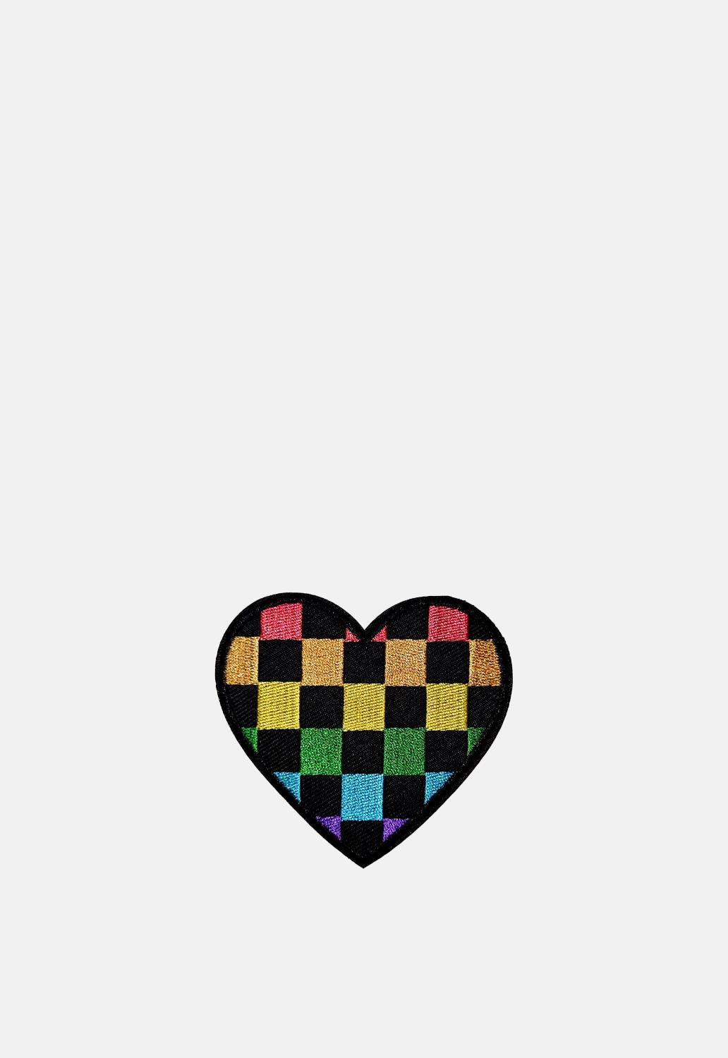 Checkerboard Rainbow Heart Patch