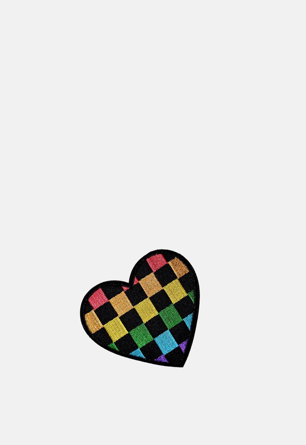 Checkerboard Rainbow Heart Patch