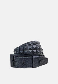 Dub Studded Leather Snakeskin Belt