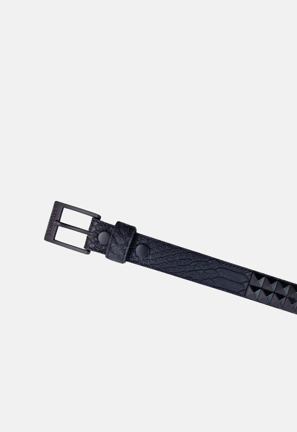 Dub Studded Leather Snakeskin Belt