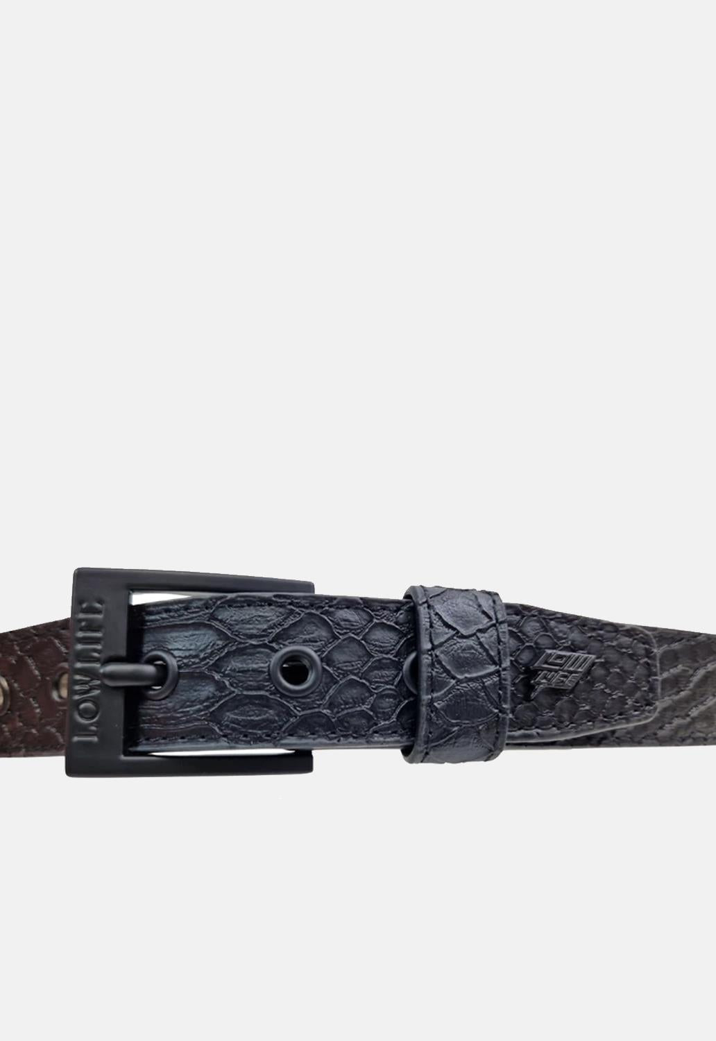 Dub Studded Leather Snakeskin Belt