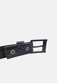 Dub Studded Leather Snakeskin Belt