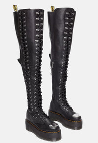 Max Virginia Leather Knee High Platform Boots