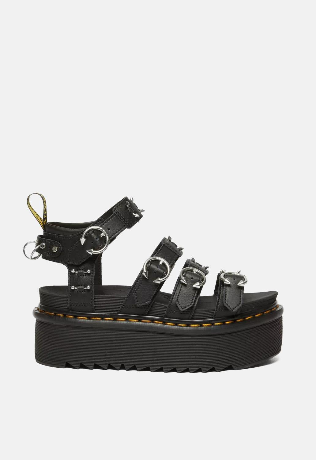 Blaire Piercing Leather Platform Sandals