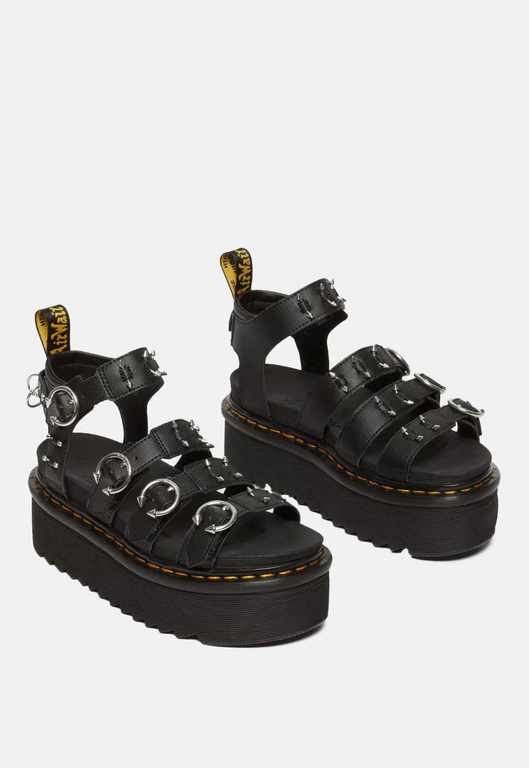 Blaire Piercing Leather Platform Sandals