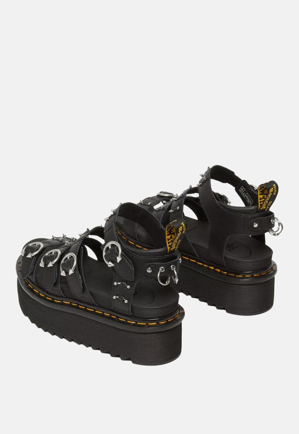 Blaire Piercing Leather Platform Sandals