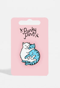 Cuddling Cats Pin Badge