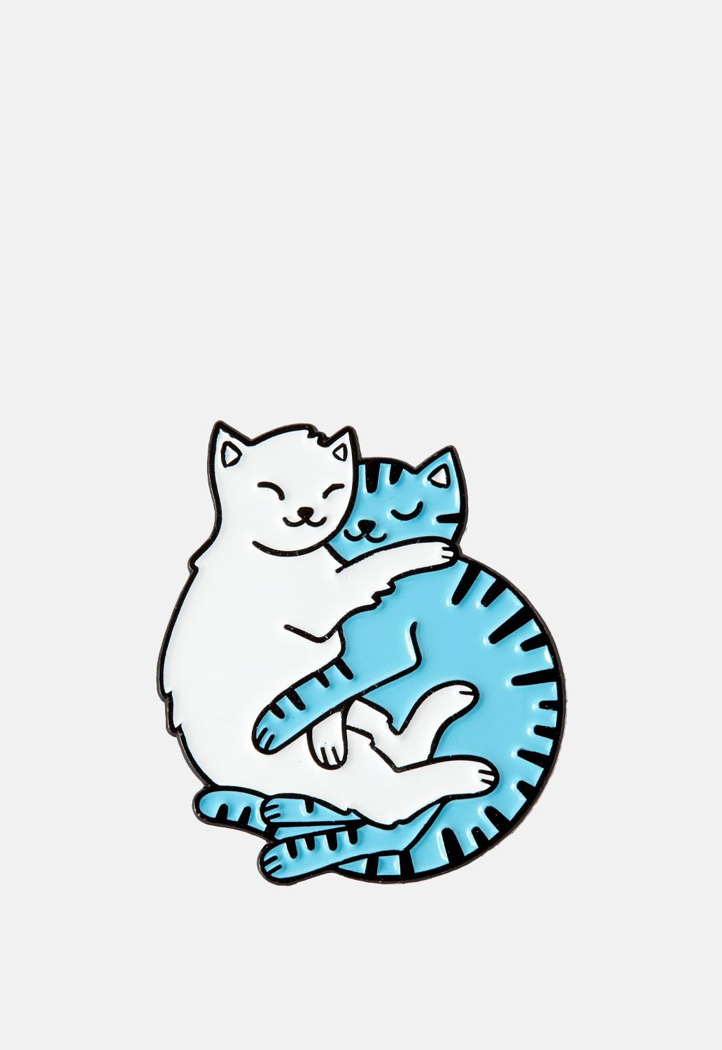 Cuddling Cats Pin Badge