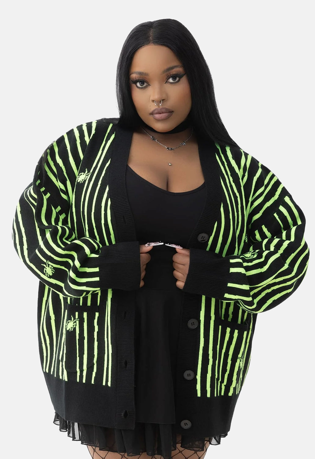 Beetlejuice Intarsia Cardigan