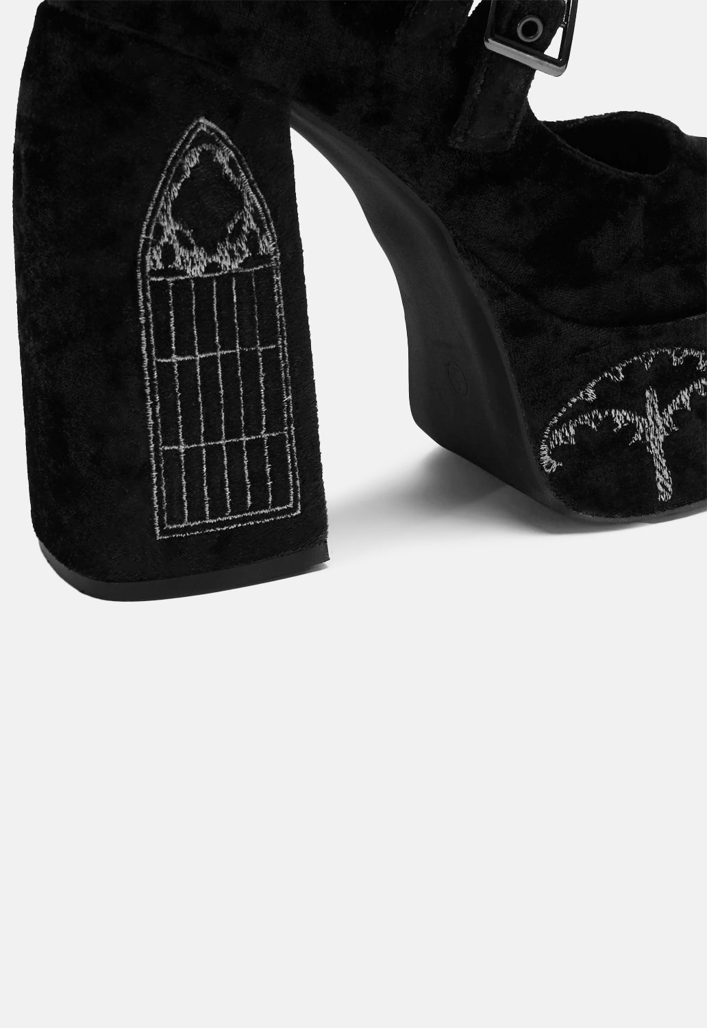 Lady Menace Grunge Crushed Velvet Heels