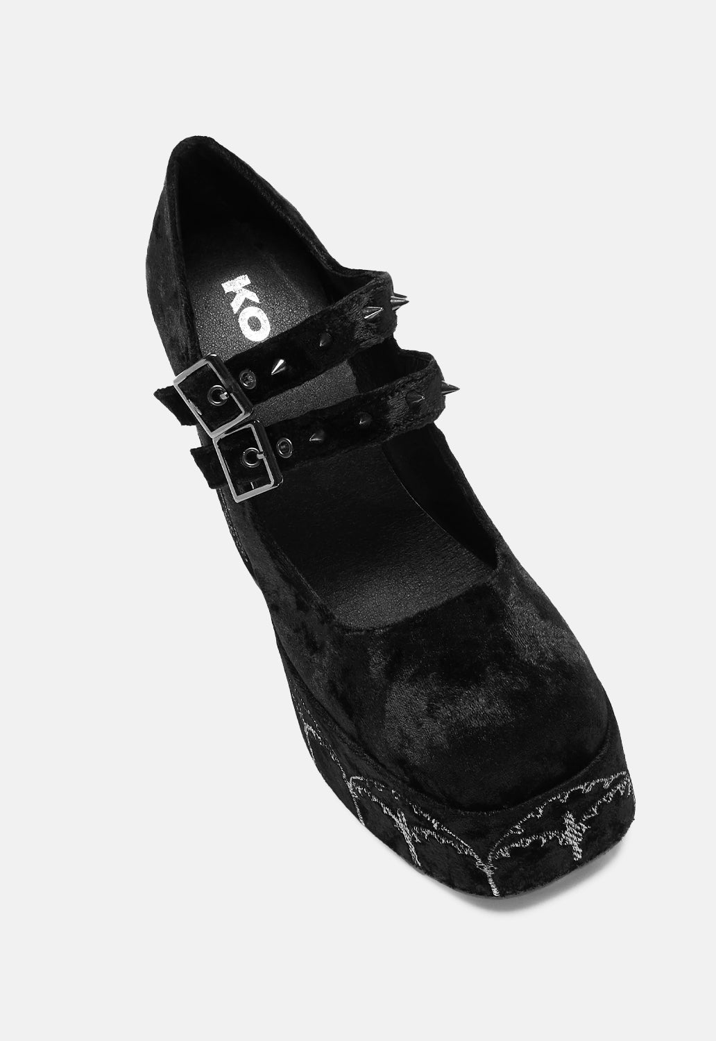 Lady Menace Grunge Crushed Velvet Heels