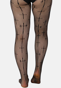 Latin Cross Net Tights