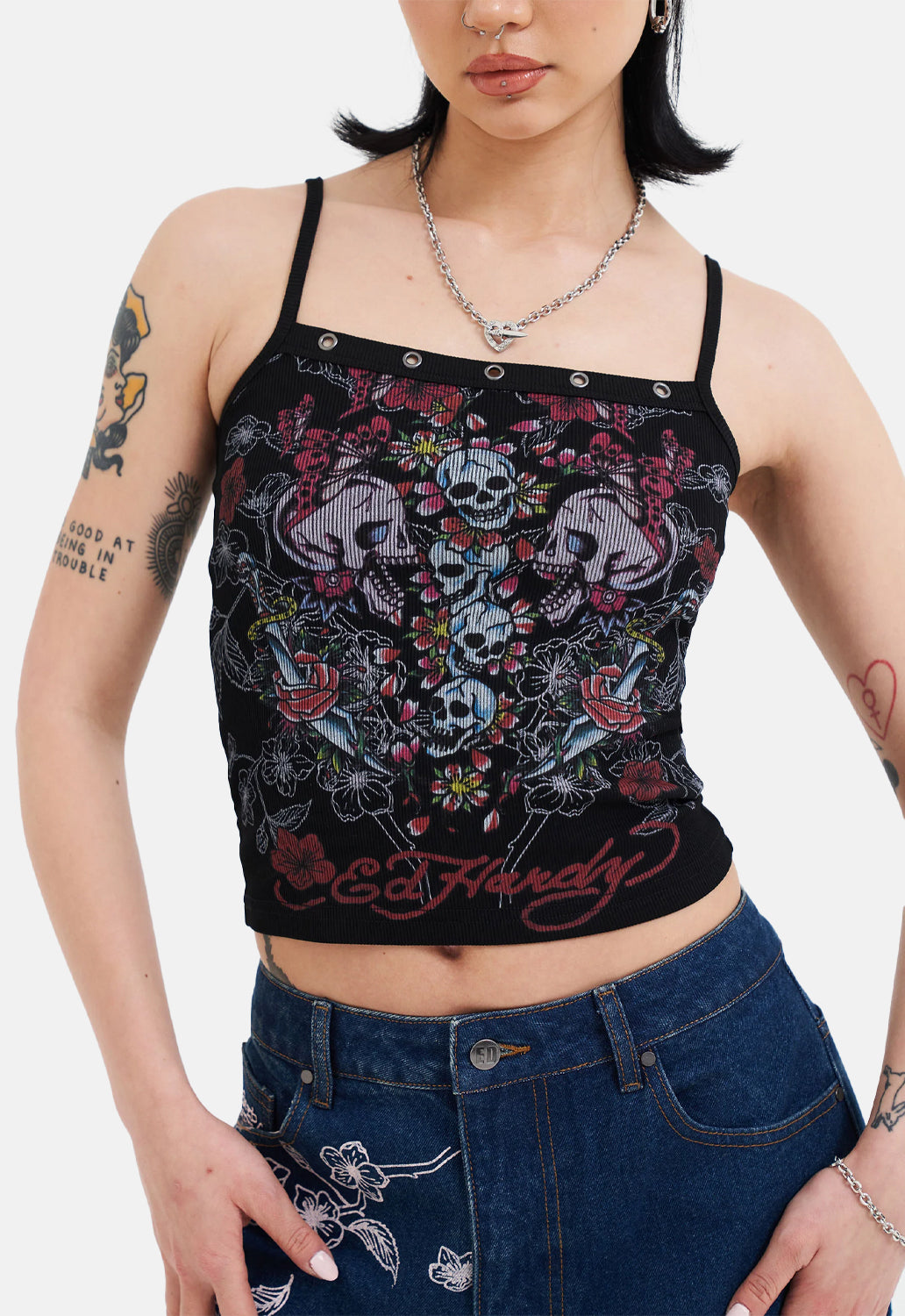 Leopard Print Eyelet Vest Top