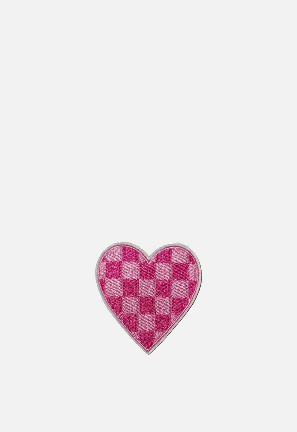 Checkered Pink Heart Patch