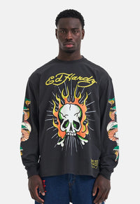 Skull Flame Long Sleeved Top