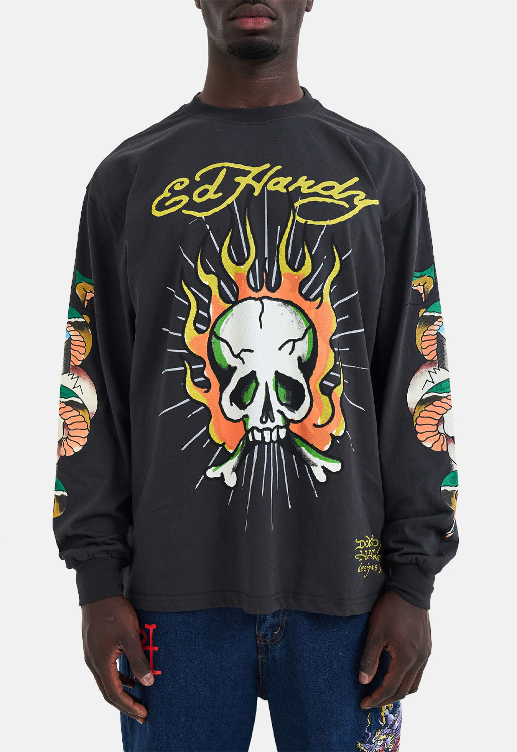 Skull Flame Long Sleeved Top