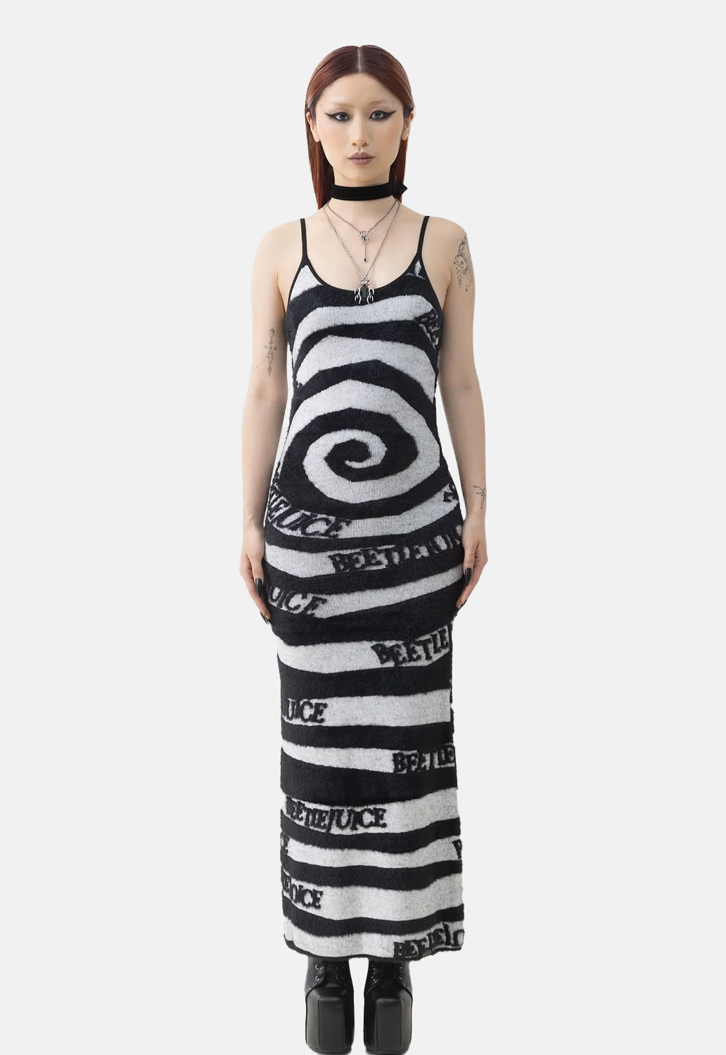 Vertigo Spiral Knit Maxi Dress