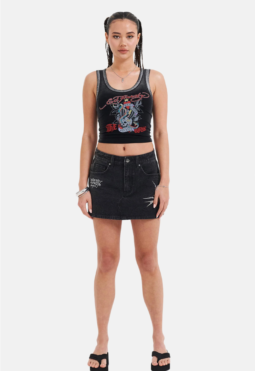 Swallow Side Denim Skirt