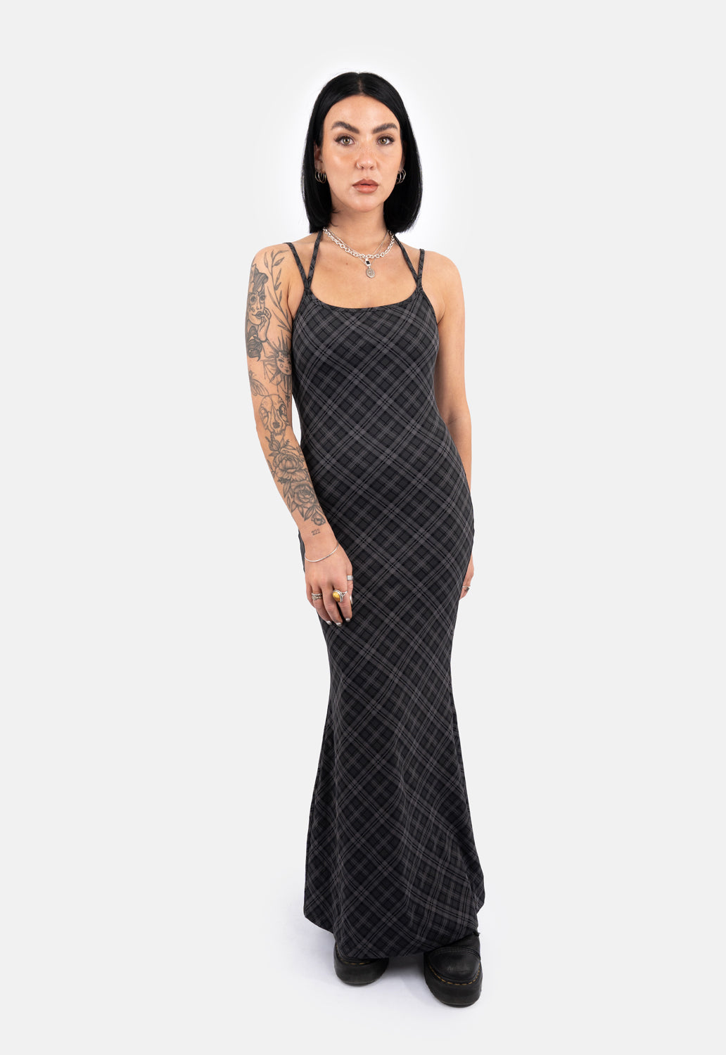 Victoria Check Maxi Dress