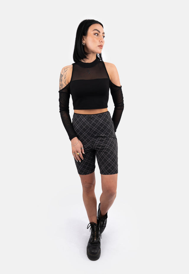 Zane Check Biker Shorts