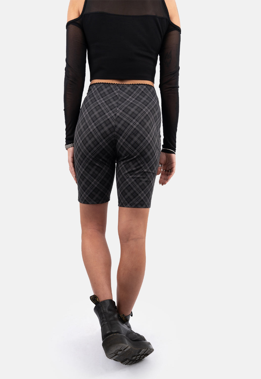 Zane Check Biker Shorts