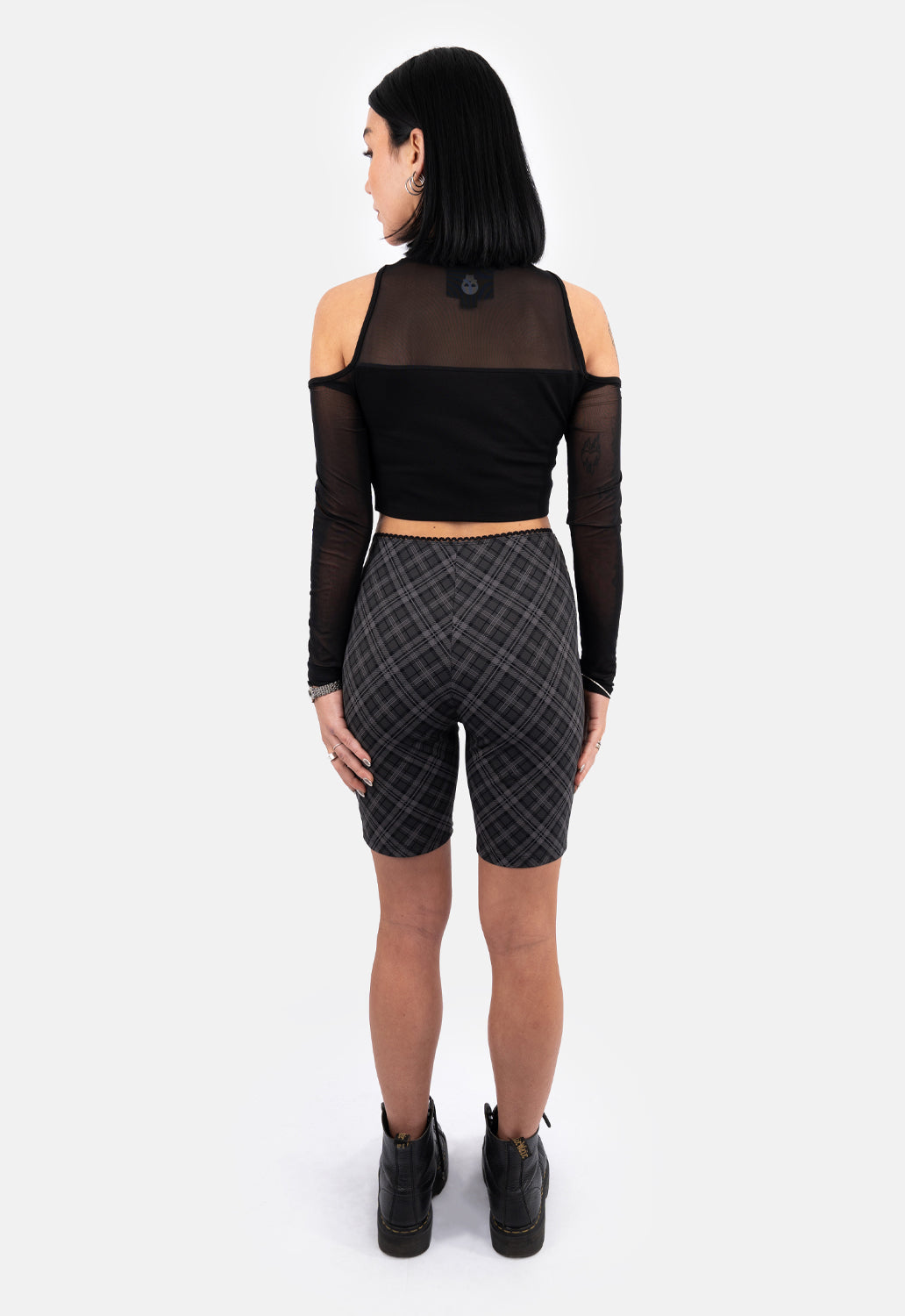 Zane Check Biker Shorts