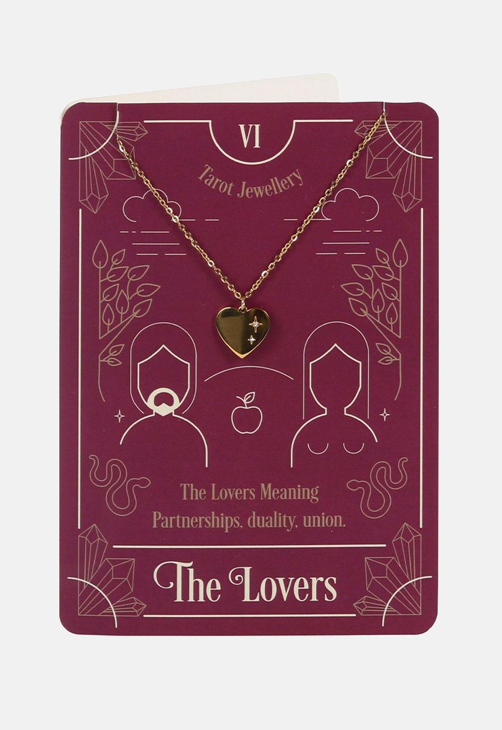 The Lovers Tarot Necklace Greeting Card