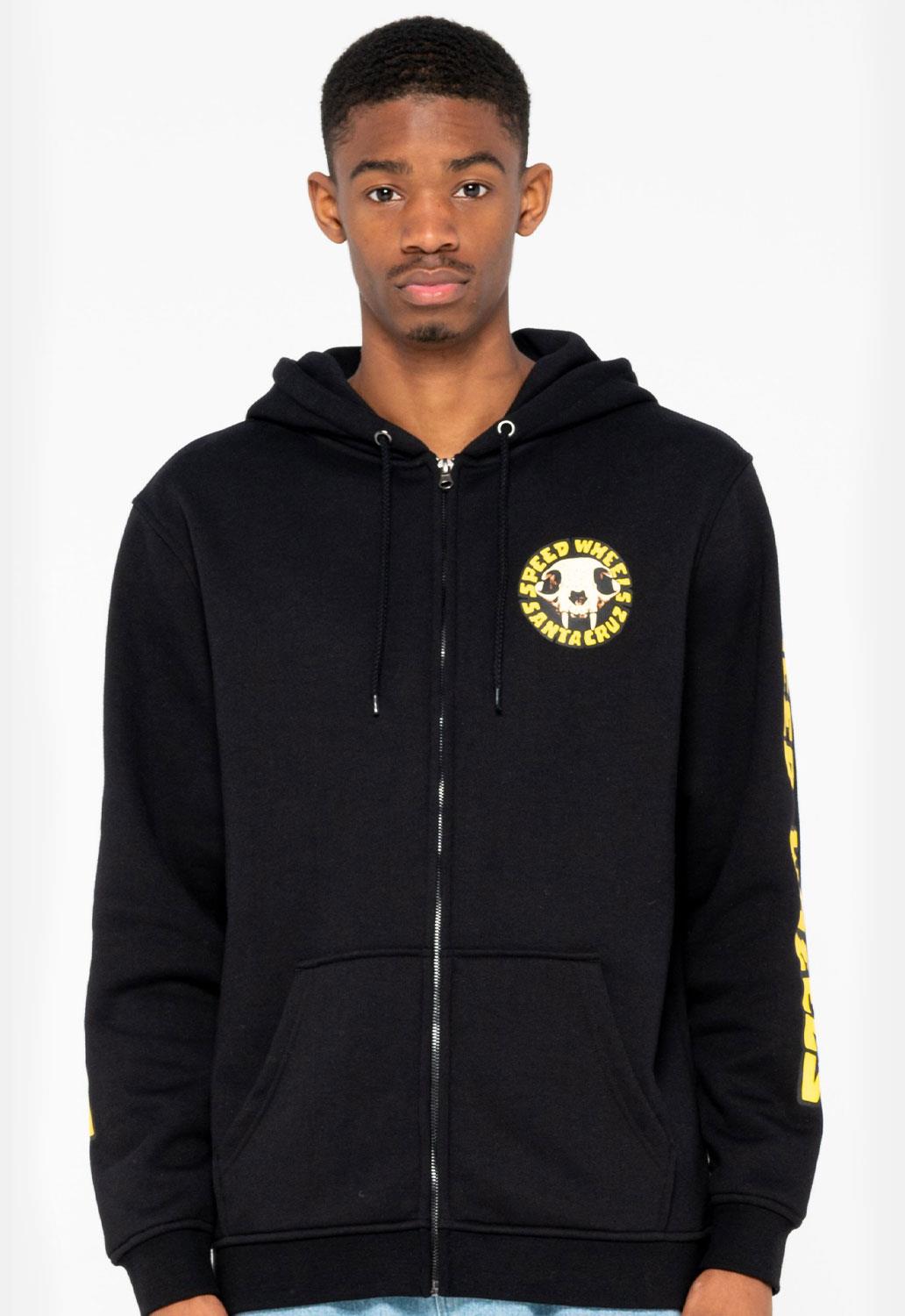 Speed Wheels Skull Zip Hoodie