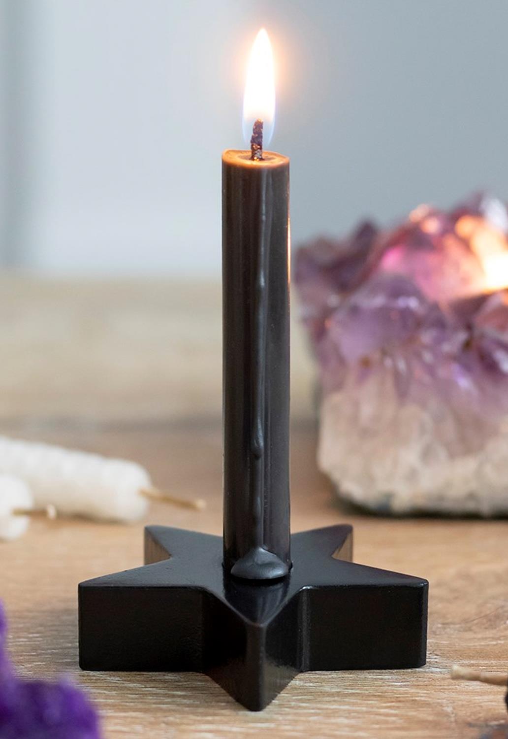 Black Star Spell Candle Holder