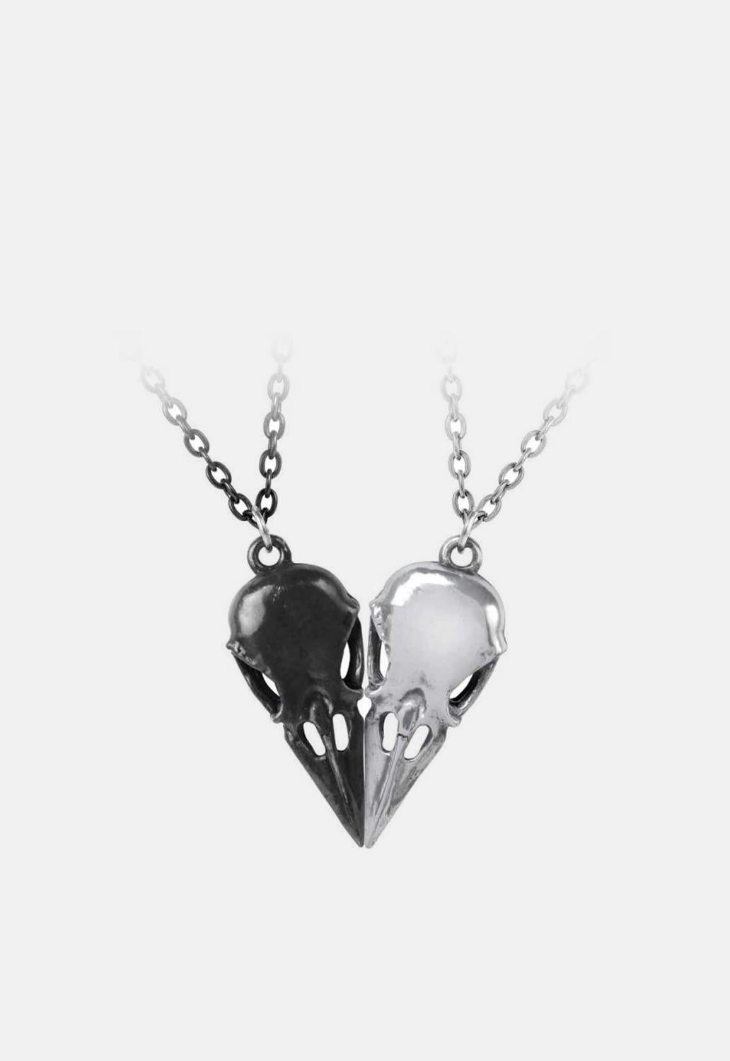 Pair Coeur Crane BFF Necklace Set