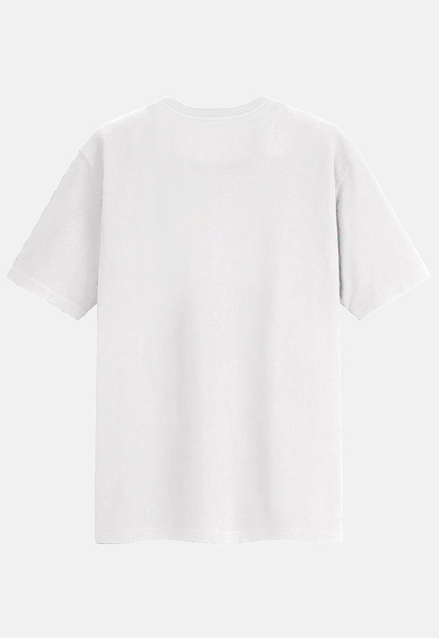 White Bring Me The Horizon Antivist Band T-Shirt. Regular fit, short-sleeved tee with a crew neckline and screen-printed back design. Features a large Antivist design as a front chest print.