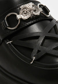 Silent Dusk Owl Pentagram Loafers