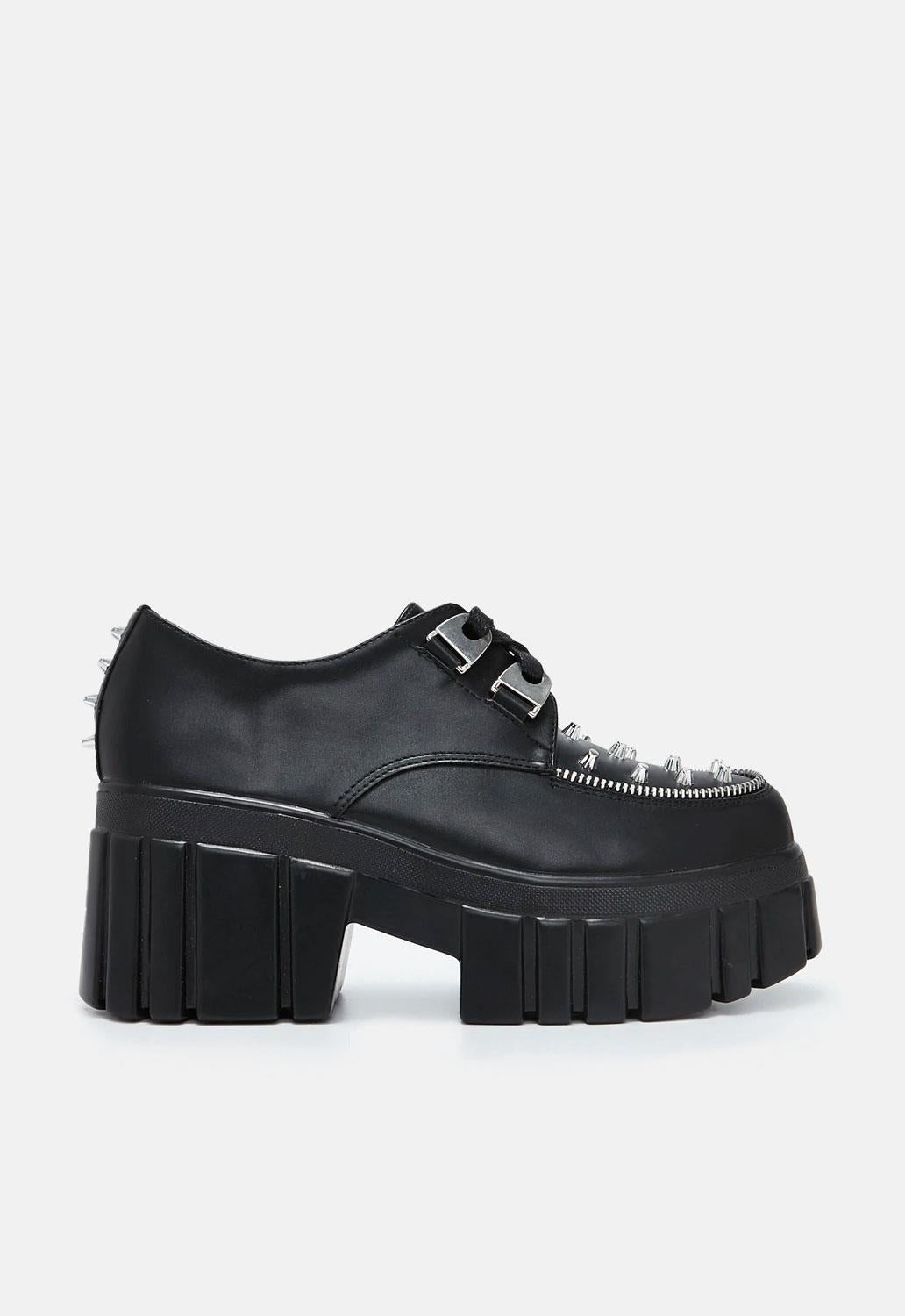 The Creation Black Studded Chunky Shoes