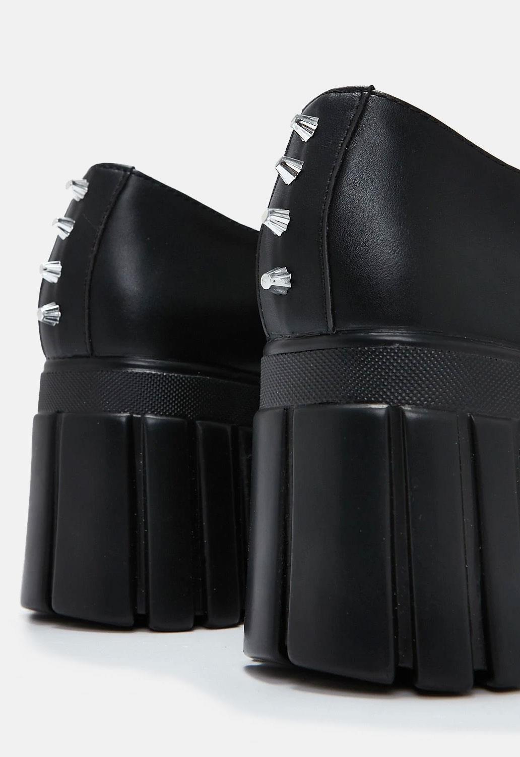 The Creation Black Studded Chunky Shoes