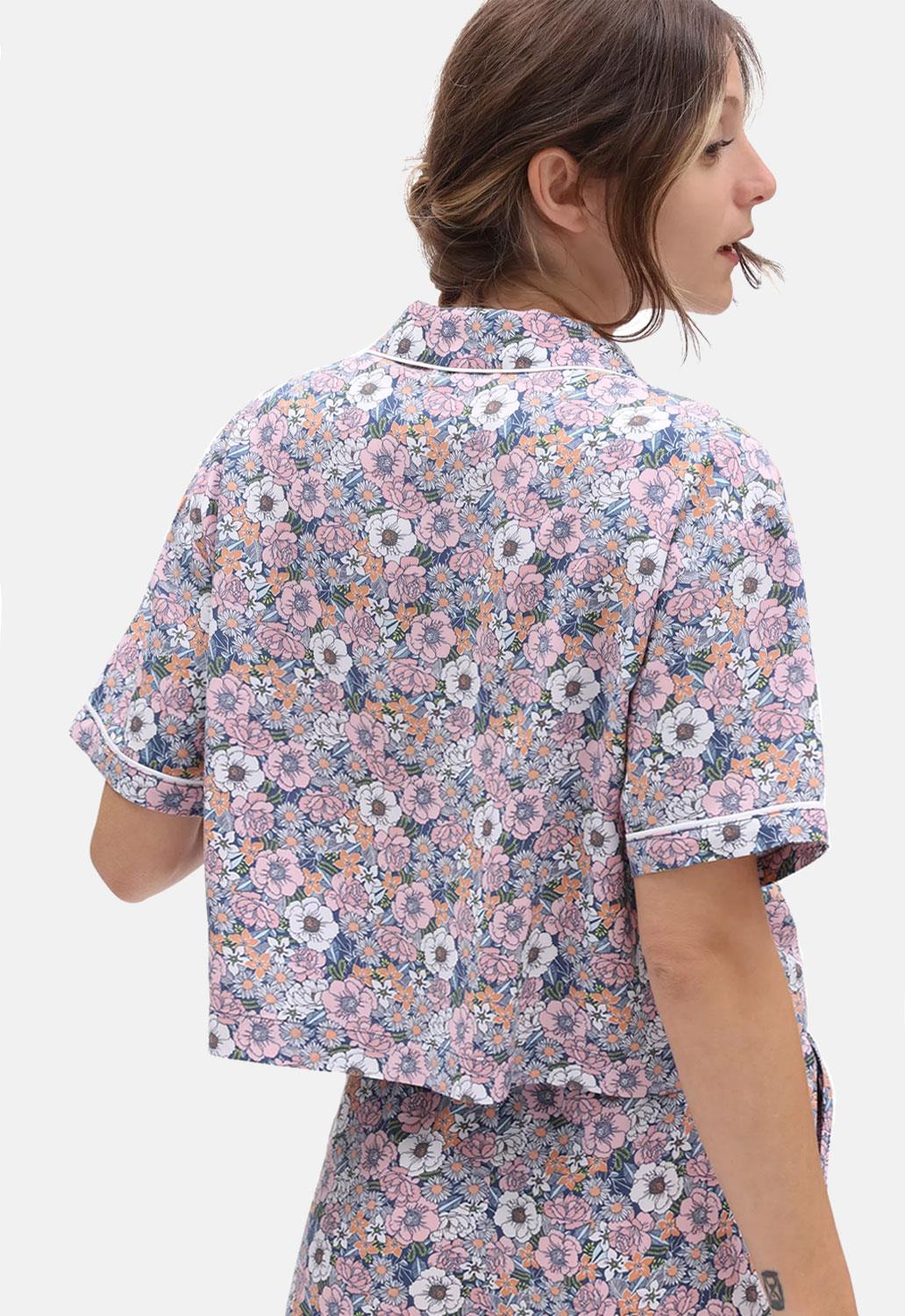 Retro Floral Button Up Blouse