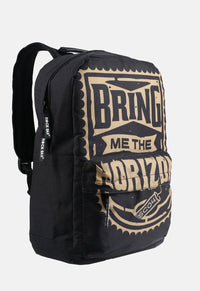 Black Bring Me The Horizon Gold Backpack Band Merch. Rock Sax Rucksacks are strong, functional, and stylish. The bags are fully padded throughout on both the straps and the inner compartments, as well as the bottom of the bag for extra durability. The approximate dimensions of the bag are 45cm x 30cm x 15cm with a large 20L capacity.